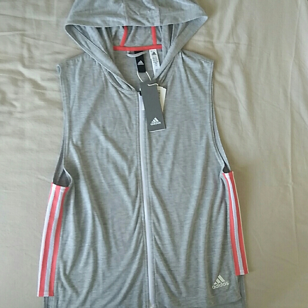 Adidas zip up tank w hood
